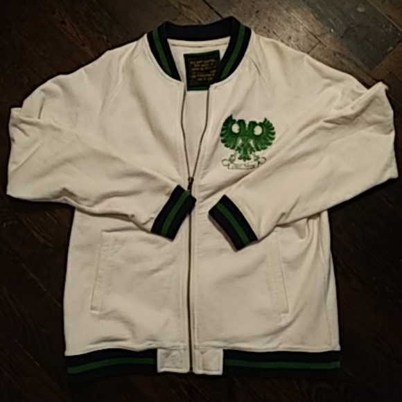 Old Navy Other - Old Navy Full Zip Jacket Cream & Green Size XL